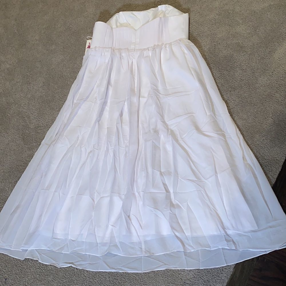 Women’s Elegant White Strapless Full Length Chiffon Prom Party Formal Dress XXXL - Picture 6 of 8